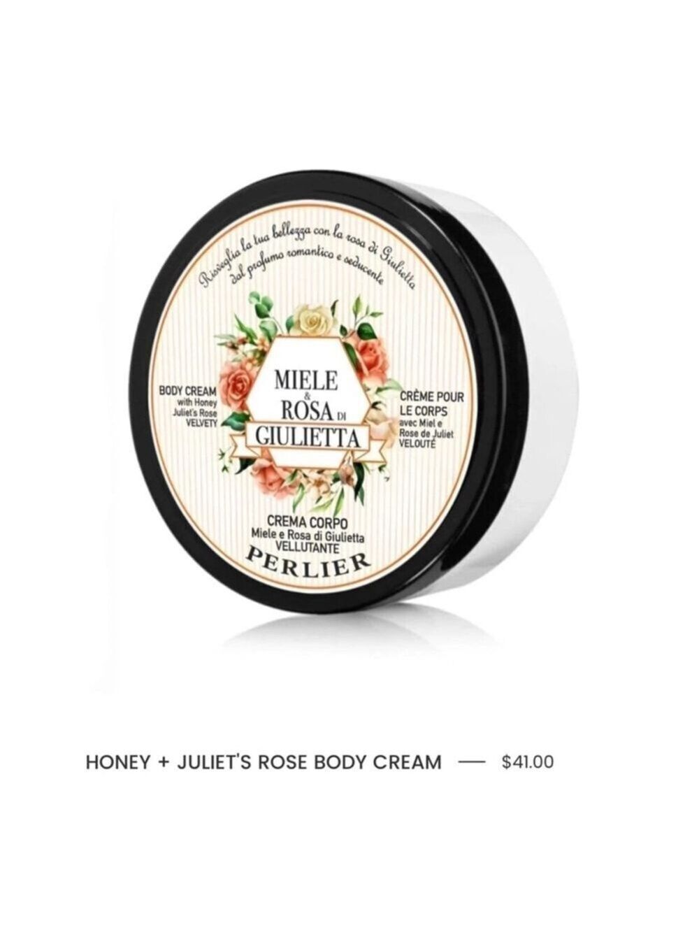 New Perlier Miele & Rosa di Giulietta Body Cream 6.7 oz